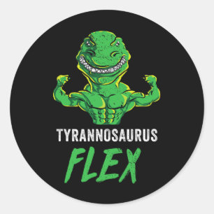 T-Rex-Training Lustiger Dinosaurier-Gymnastik-Gewi Runder Aufkleber