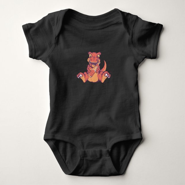 T-rex Trinkbier Baby Strampler (Vorderseite)