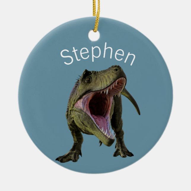 T-rex Tyrannosaurus Dinosaur Personalisiert Keramik Ornament (Vorne)