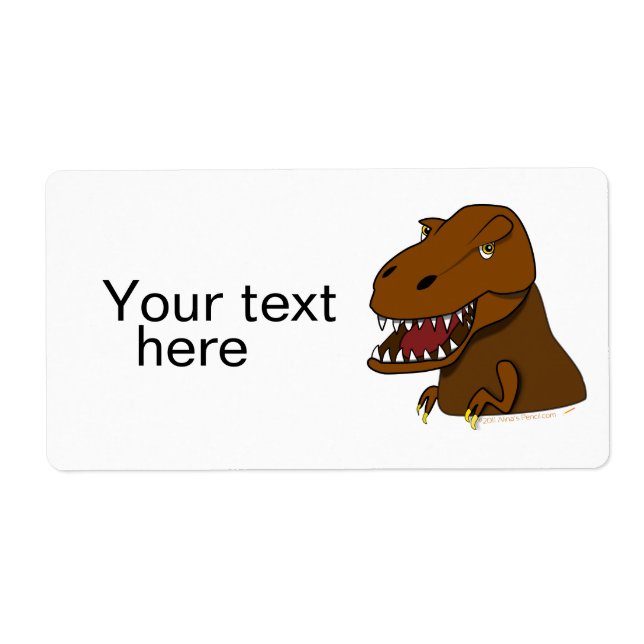 T-Rex Tyrannosaurus Rex Beängstigender Cartoon Din (Vorne)