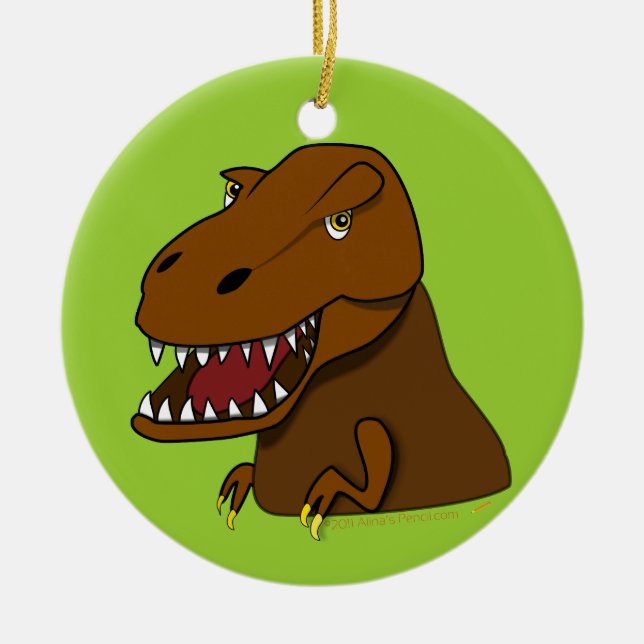 T-Rex Tyrannosaurus Rex beängstigender Keramikornament (Vorne)