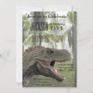 T-Rex Tyrannosaurus Rex Dinosaur Birthday Invite Einladung