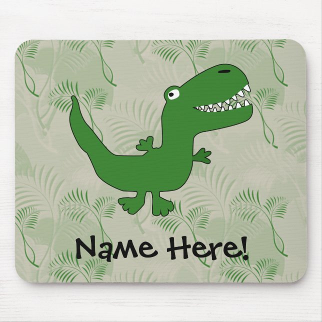 T-Rex Tyrannosaurus Rex Dinosaur Cartoon Kids Boys Mousepad (Vorne)