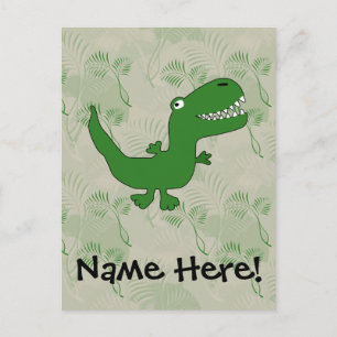 T-Rex Tyrannosaurus Rex Dinosaur Cartoon Kids Boys Postkarte
