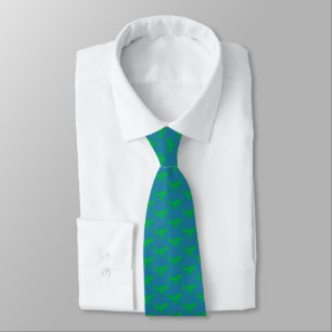 T-Rex Tyranosaurus King Dinosaur Green Blue Krawatte