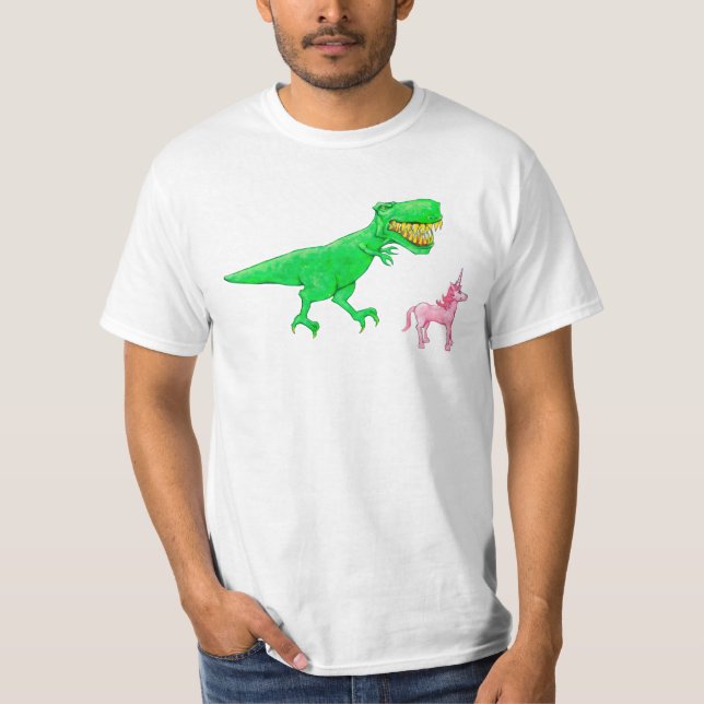 T-Rex und Einhorn T-Shirt (Vorderseite)