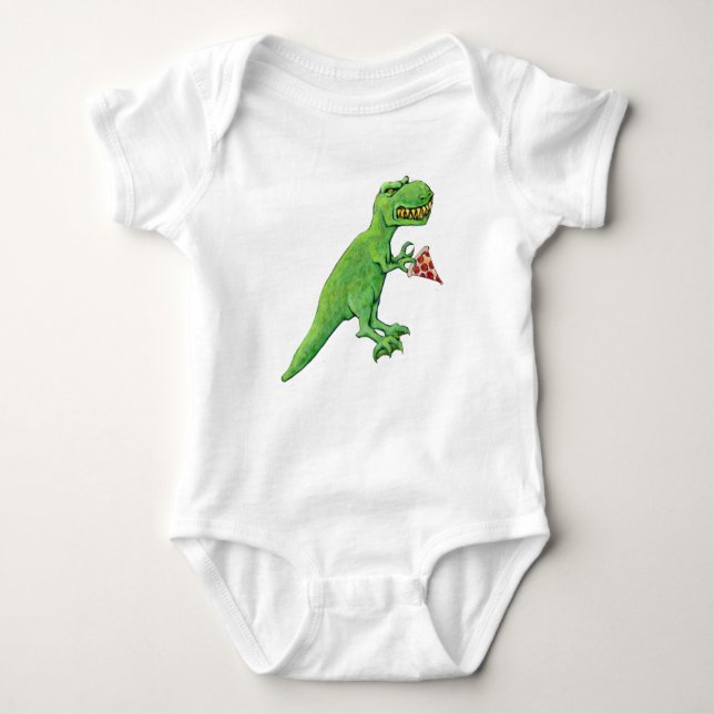 T-Rex und Pizza Baby Strampler (Vorderseite)