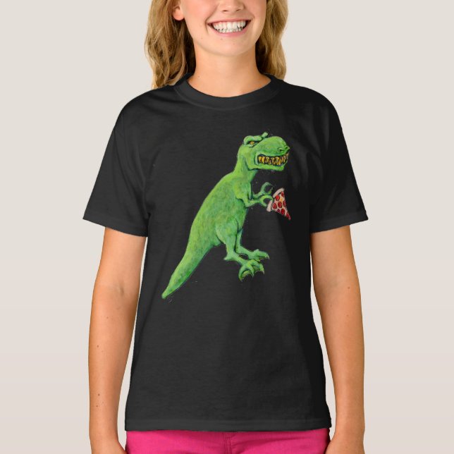 T-Rex und Pizza T-Shirt (Vorderseite)