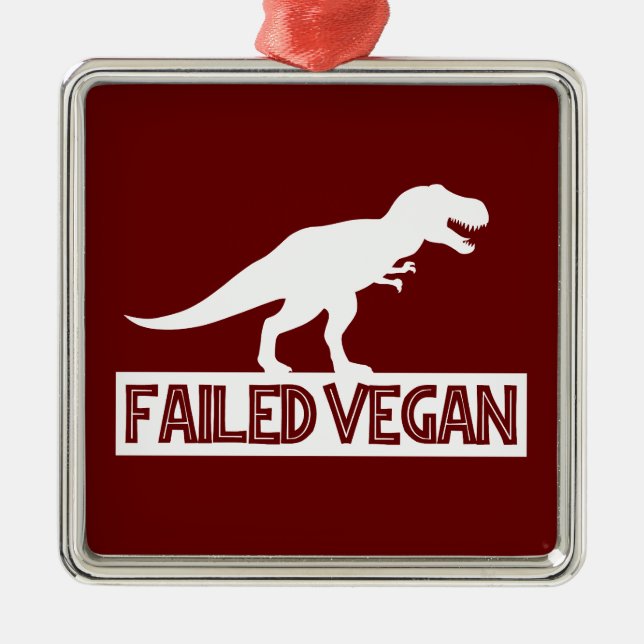 T-Rex Vegan Versagt Ornament Aus Metall (Vorne)