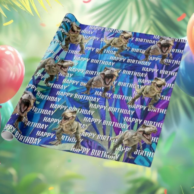 T-Rex von Dinosaur World Geschenkpapier (Unleash the Fun with Dinosaur World’s T-Rex Wrapping Paper!)