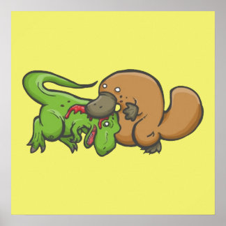 T-rex vs Platypus Poster