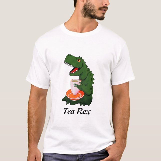 T-Rex vs Tea-Rex | Funny Play on Words Dinosaur T-Shirt (Vorderseite)