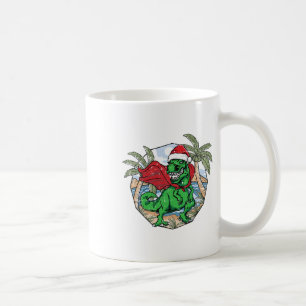 T-Rex Weihnachten im Juli Tropischer Strand Sommer Kaffeetasse