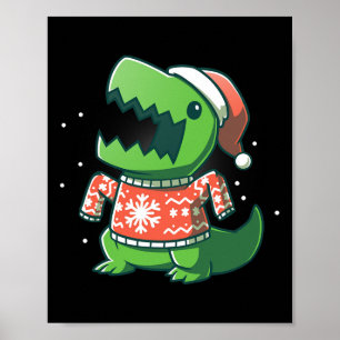 T-Rex Weihnachts-Spaß Dinosaurier Hässlicher Sauru Poster