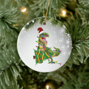 T-Rex Weihnachtsgeschenk für T-Rex Erwachsenenkid Keramik Ornament