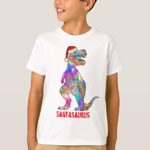 T-Rex Weihnachtsmann Dinosaurier Weihnachten T-Shirt