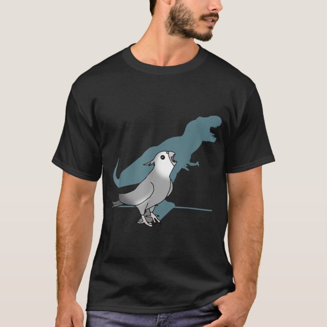 T-rex weißer Cockatiel, Funny Grauer Cockatiel T-Shirt (Vorderseite)