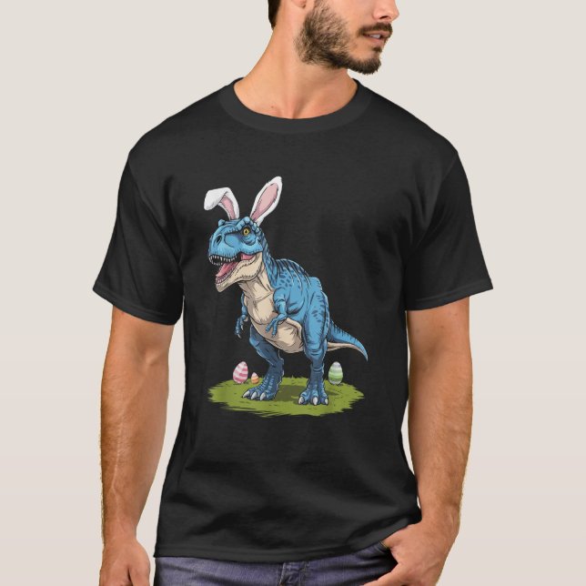 T Rex with Bunny Ears Funny Easter Dinosaur Trex B T-Shirt (Vorderseite)