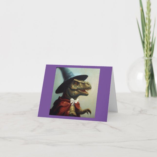 T Rex Wizard Karte (Vorderseite)
