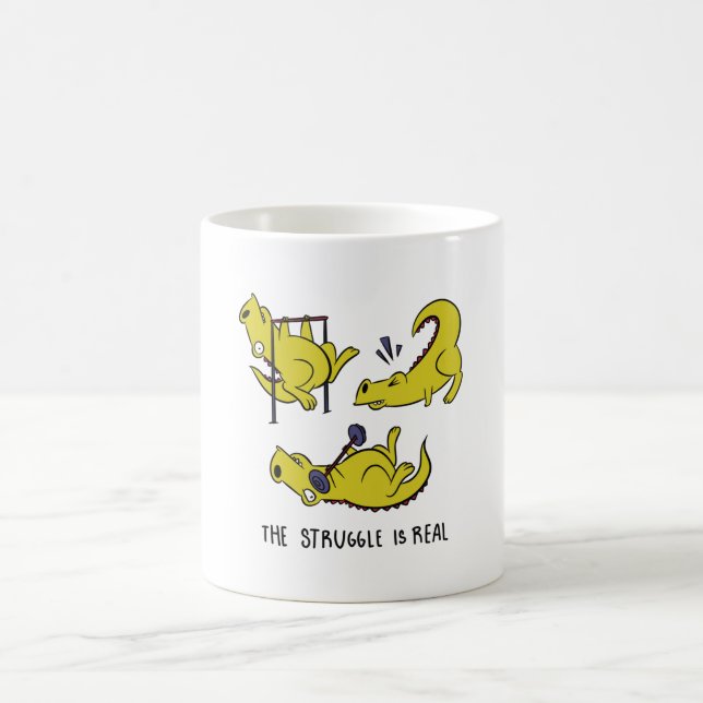 T-Rex Workout-Kampf Kaffeetasse (Mittel)