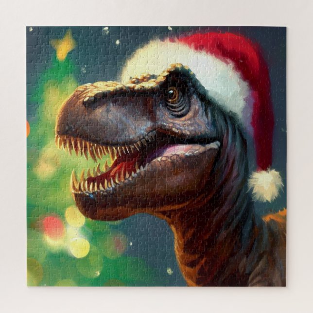 T-Rex zu Weihnachten (2) Puzzle (Vertikal)