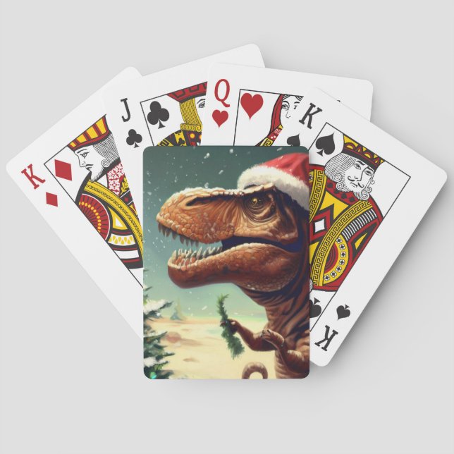 T-Rex zu Weihnachten (4) Spielkarten (Rückseite)