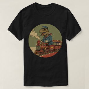 T-Rex-Zugführer - Vintage Dinosaurierbahn T-Shirt