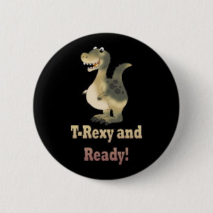 T-Rexy und Ready-Dino-Cartoon Button