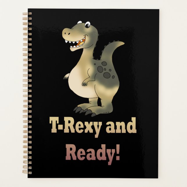 T-Rexy und Ready-Dino-Cartoon Planer (Vorderseite)