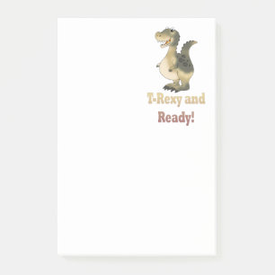 T-Rexy und Ready Dino Cartoon Post-it Klebezettel