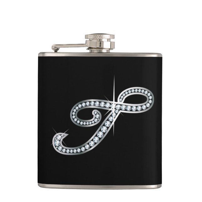 T Script "Diamond Bling"-Flasche Flachmann (Vorderseite)