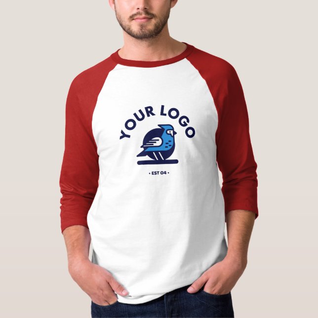 T - Shirt 3/4 für Männer - weiß/rot (Vorderseite)