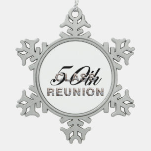 T-Shirt 50. Class-Wiedersehen Schneeflocken Zinn-Ornament