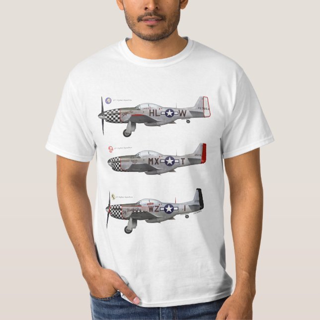 T-Shirt 78t Uhr Fighter Group P-51 Mustang (Vorderseite)