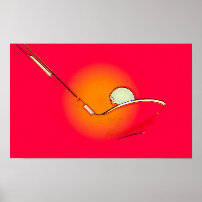 T-Shirt abends - Originelle Golfredkunst Print Poster (Vorne)