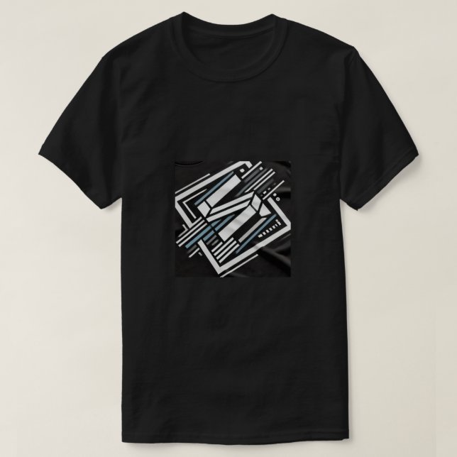 T.Shirt abstrakte geometrische schwarze geomatrisc T-Shirt (Design vorne)