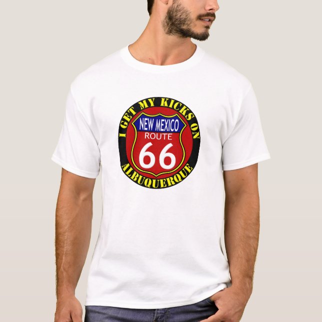T - SHIRT ALBUQUERQUES NEW-MEXIKO DES WEG-66 (Vorderseite)