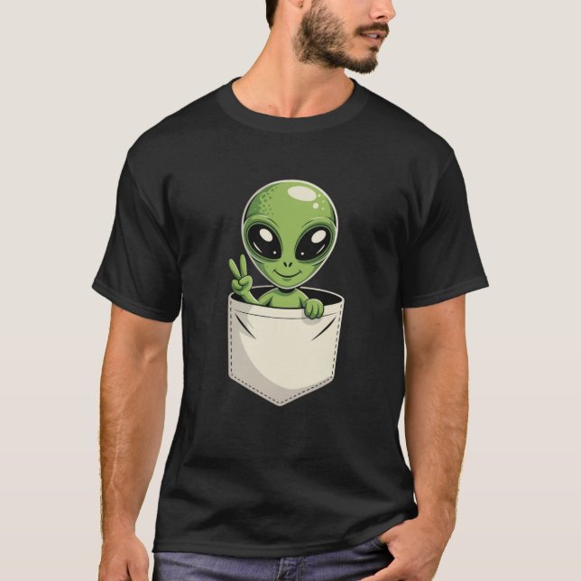 T-Shirt Alien-Friedenstasche (Vorderseite)