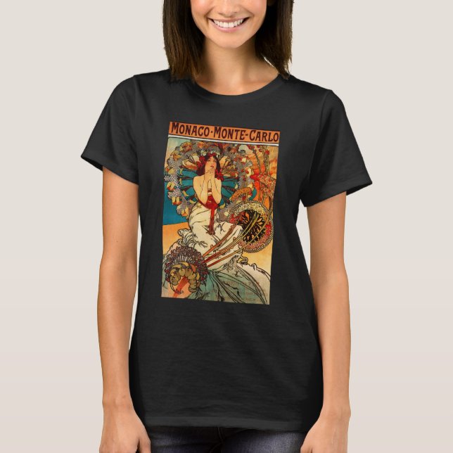 T - Shirt Alphonse Mucha Monaco Monte Carlo (Vorderseite)