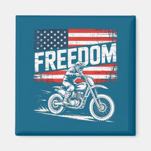 T-Shirt Amerikanische Flagge Dirt Bike Motocross Magnet
