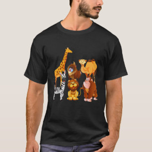 T-Shirt Animal Zoo Lion Orangutan Monkey Giraffe Z