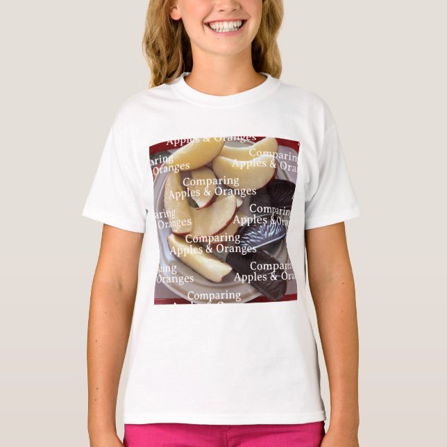 T-Shirt Äpfel und Orangen vergleichen (Vorderseite)