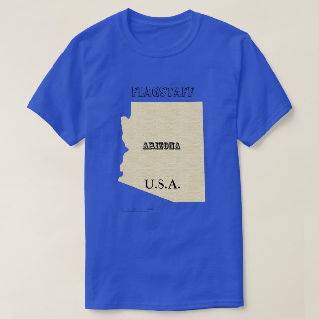 T - Shirt - Arizona Karte mit Stadt (Design vorne)