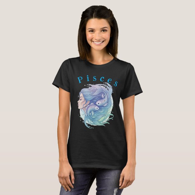 T-shirt. Astrology Horoscope Pisces Sign T-Shirt (Vorne ganz)