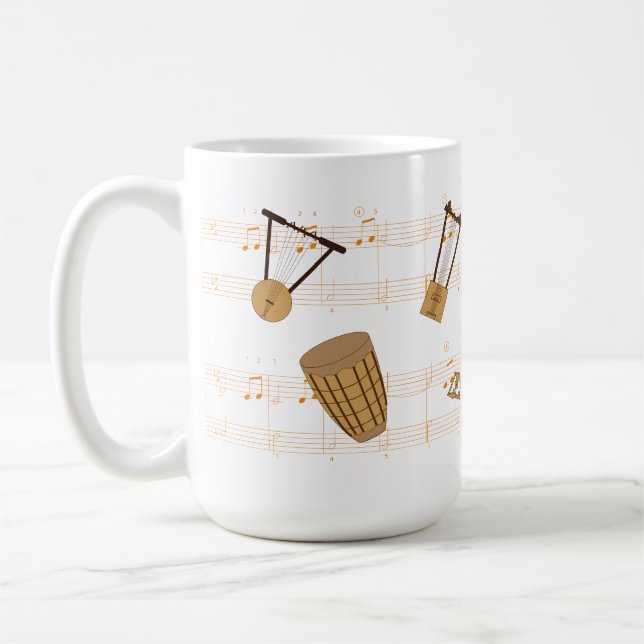 T - Shirt äthiopischer Musikinstrumente Kaffeetasse (Links)