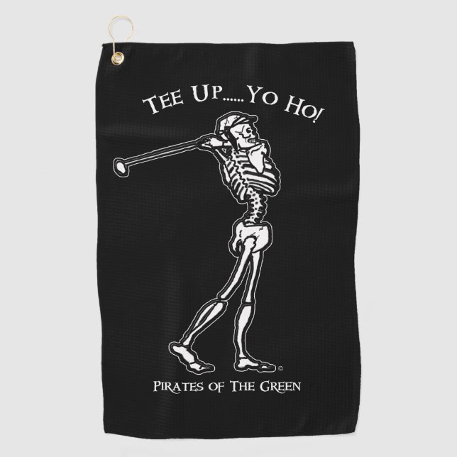 T-Shirt auf! Skeleton Pirate  Golfhandtuch (Vorderseite)
