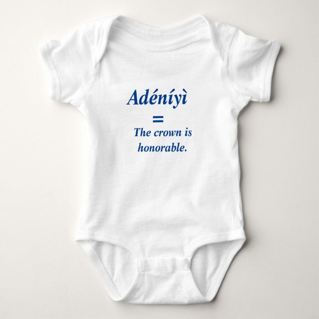 T - Shirt Baby Bodysuit: Mit Yoruba-Namen (Vorderseite)