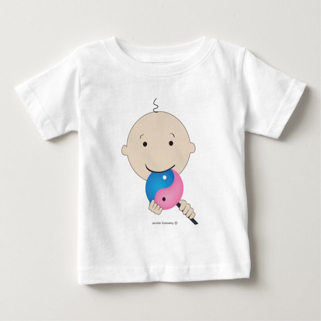 T - Shirt - Baby mit yin Yang-Lutscher (Vorderseite)