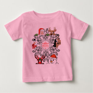 T - Shirt Baby Weihnachten Design pink