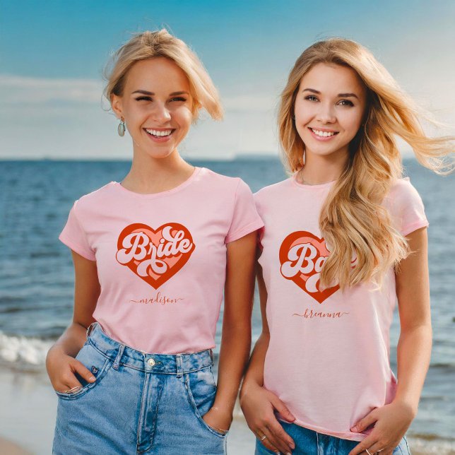 T - Shirt Bachelorette Retro Bride T-Shirt (Von Creator hochgeladen)